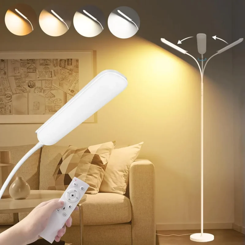 Modern Dimmable LED Arc Floor Lamp with Remote Control for Reading & Living Room - Image 7