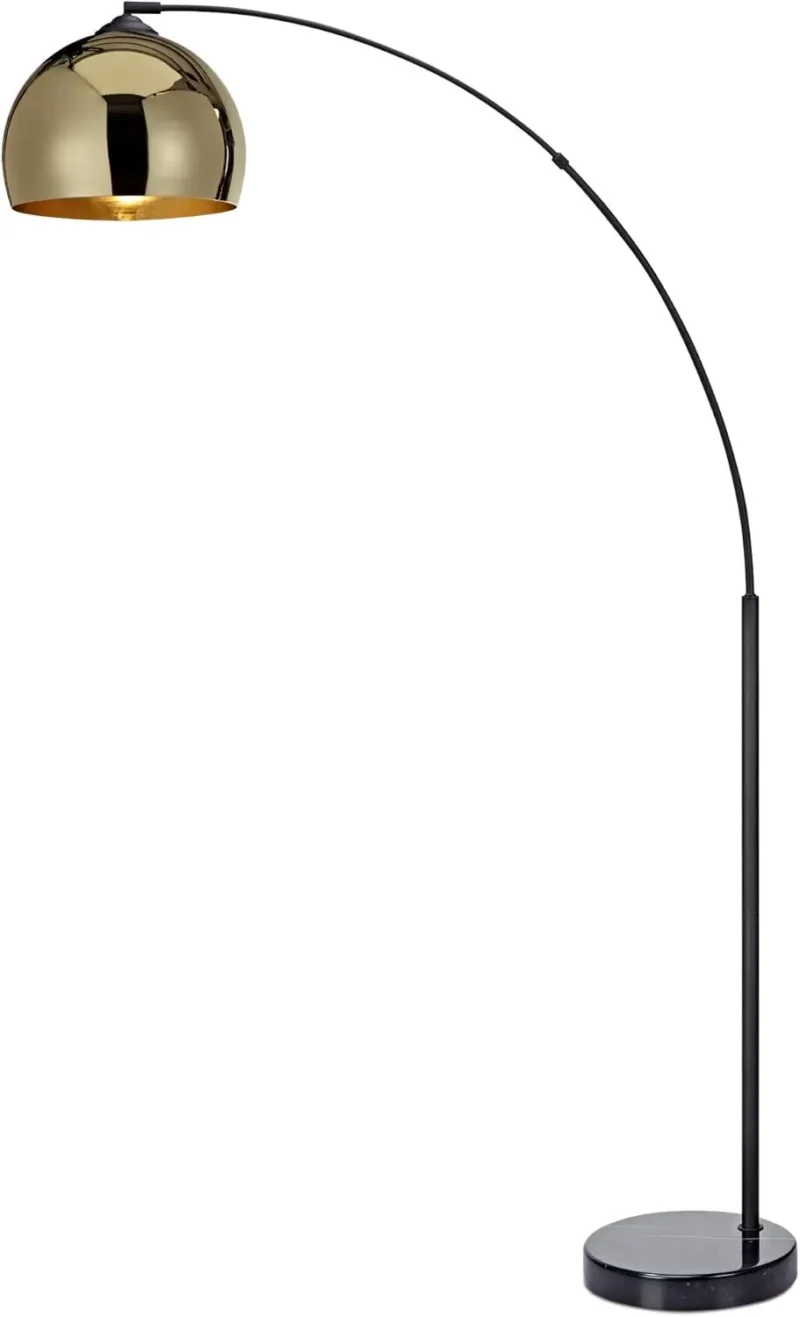 Modern Chrome Adjustable Arc Floor Lamp with Marble Base for Living Room - Image 7