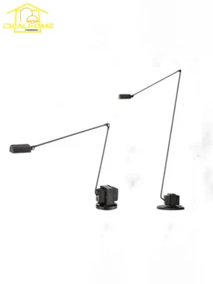 Contemporary Metal Arc Floor Lamp with Adjustable Swing Arm for Living Room Reading