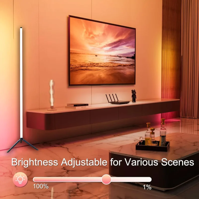Modern RGB Corner Floor Lamp with Remote Control for Bedroom and Living Room - Image 2