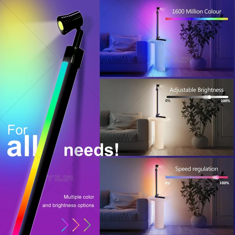 Modern RGBIC Smart LED Floor Lamp with Music Sync and Remote Control - Image 5