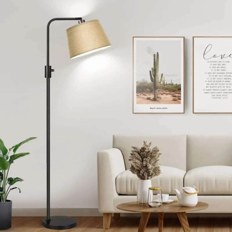 Modern Black Adjustable Arc Floor Lamp with Dimmable LED for Living Room - Image 9
