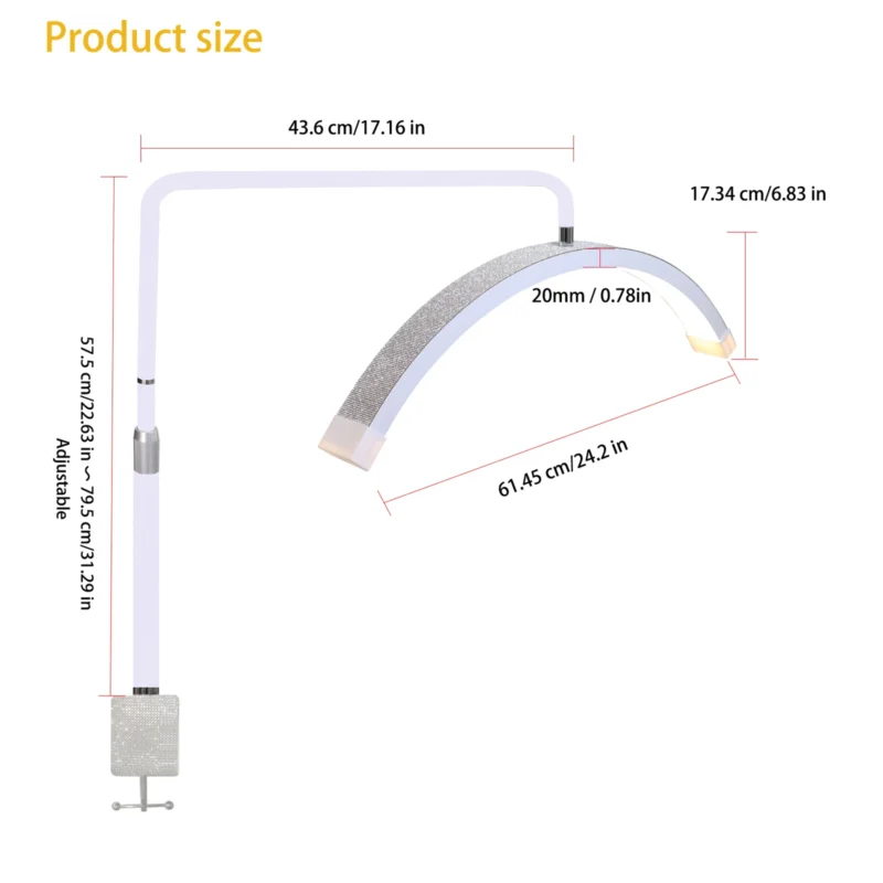 Professional Half-Moon Adjustable Arc LED Floor Lamp with Bi-Color Lighting for Makeup Artists - Image 13