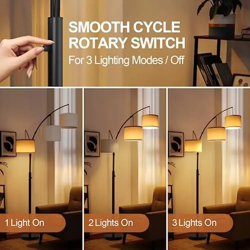 Assembly of a modern arc floor lamp base and support structure
