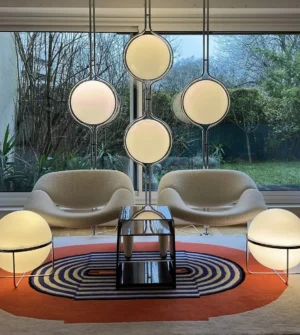 Modern Chrome Arc Floor Lamp with LED Light and White Acrylic Shade for Living Room