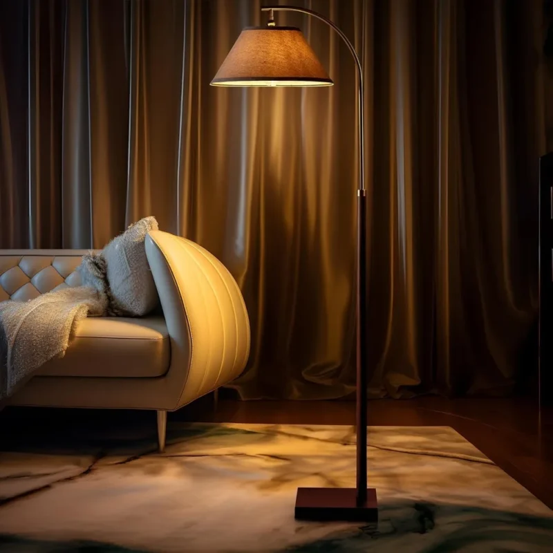 Modern Gold Arc Floor Lamp with Foot Switch for Living Room & Bedroom - Image 6