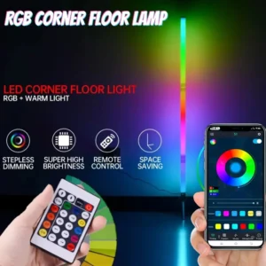 Modern RGB Corner Floor Lamp with Remote Control and USB Charging for Living Room