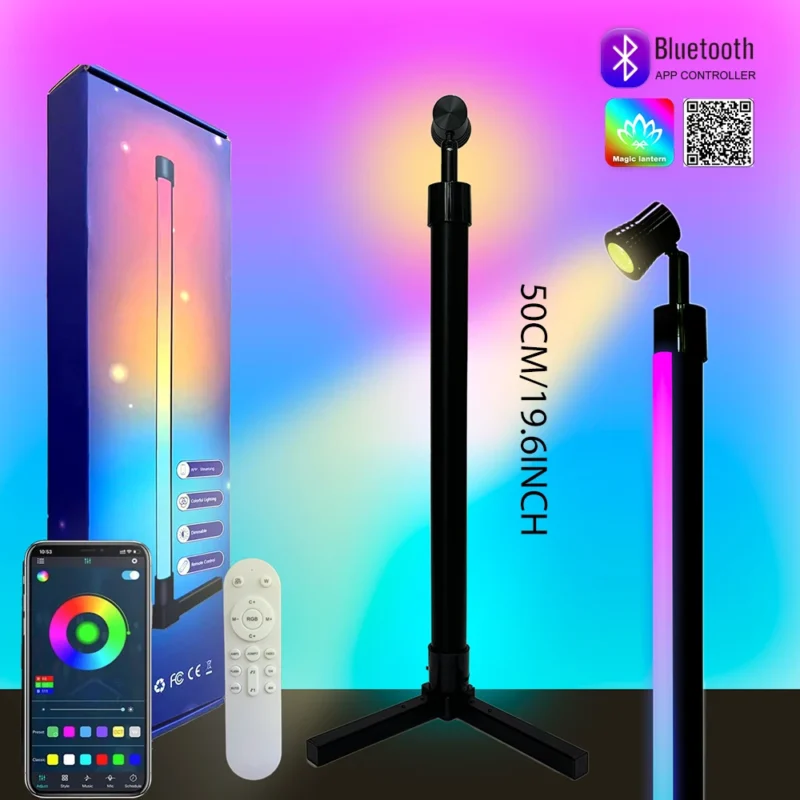 Modern RGBIC Smart LED Floor Lamp with Music Sync and Remote Control - Image 10