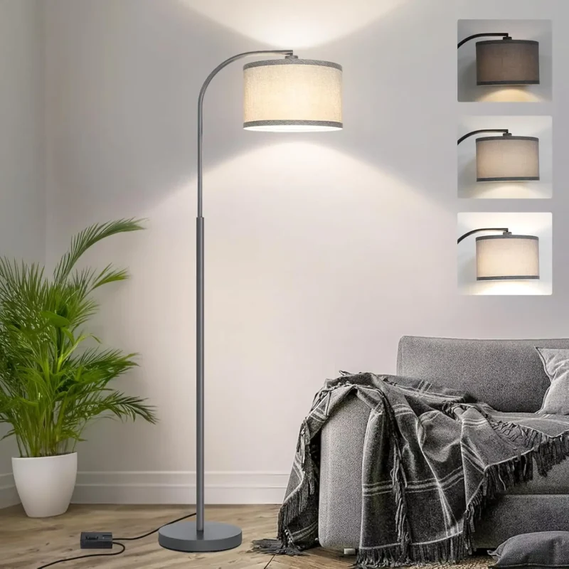 Modern Black Adjustable Arc Floor Lamp with Dimmable Feature for Living Room - Image 12