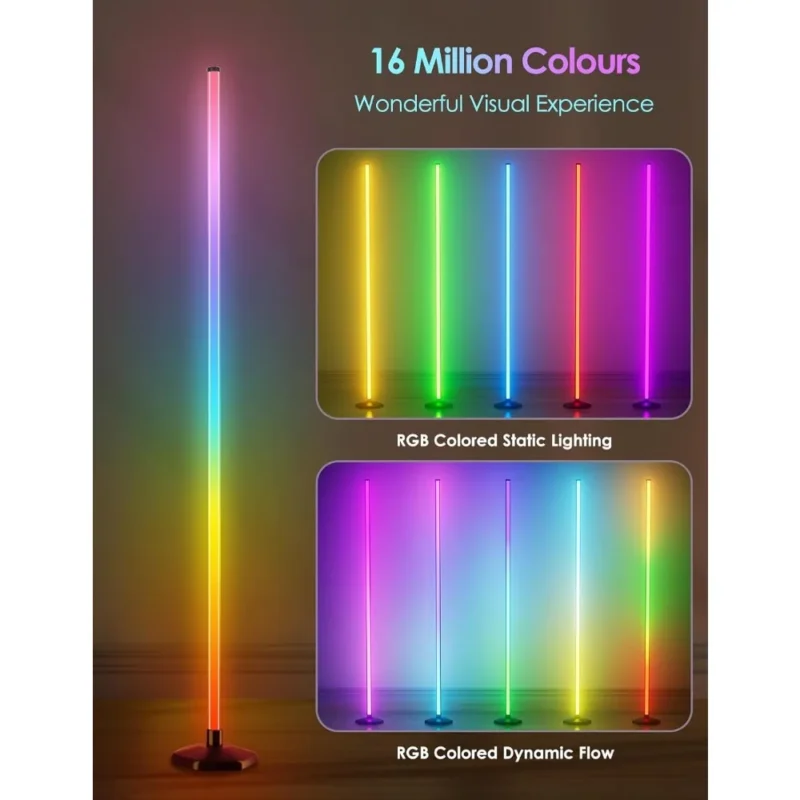 Modern RGB Color-Changing Arc Floor Lamp with Remote Control & Bluetooth App - Image 5