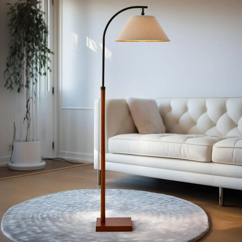 Modern Gold Arc Floor Lamp with Foot Switch for Living Room & Bedroom - Image 8
