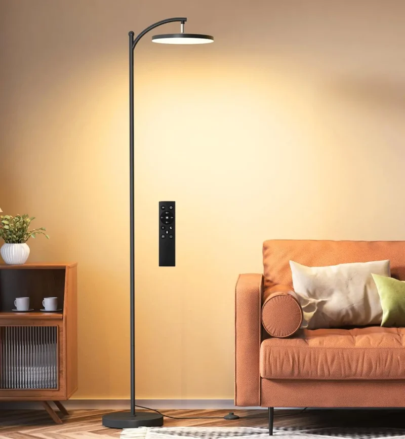 Modern Dimmable LED Arc Floor Lamp with Remote Control for Living Room - Image 8