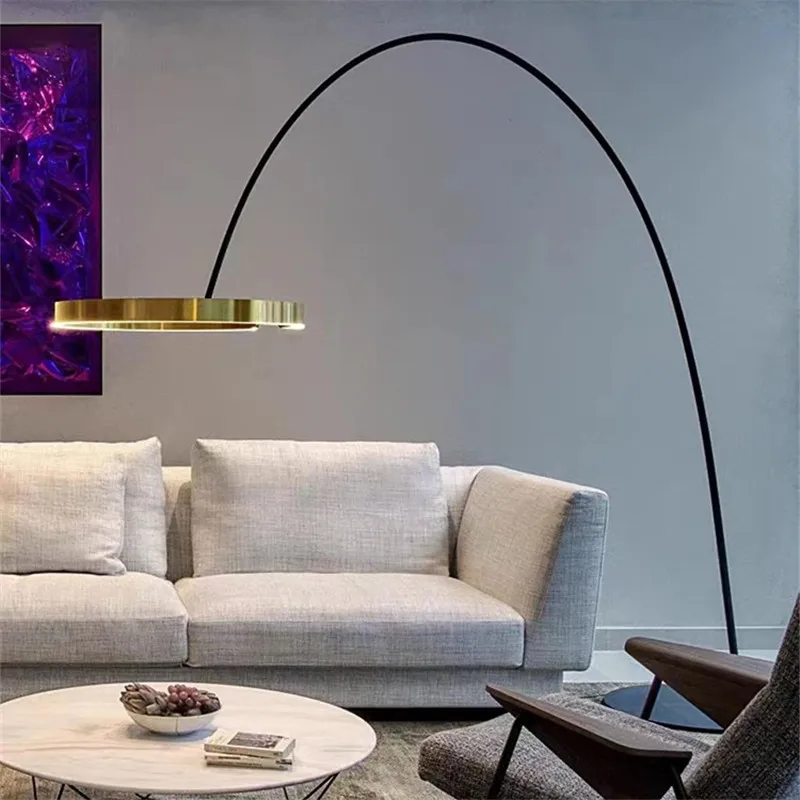 Statement oversized arc lamp with contemporary design for modern interiors