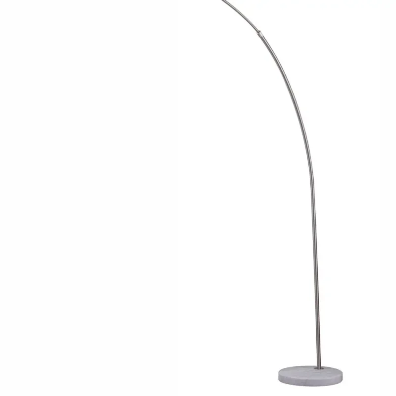 Modern White Adjustable Arc Floor Lamp with Brushed Silver Finish for Living Rooms - Image 3