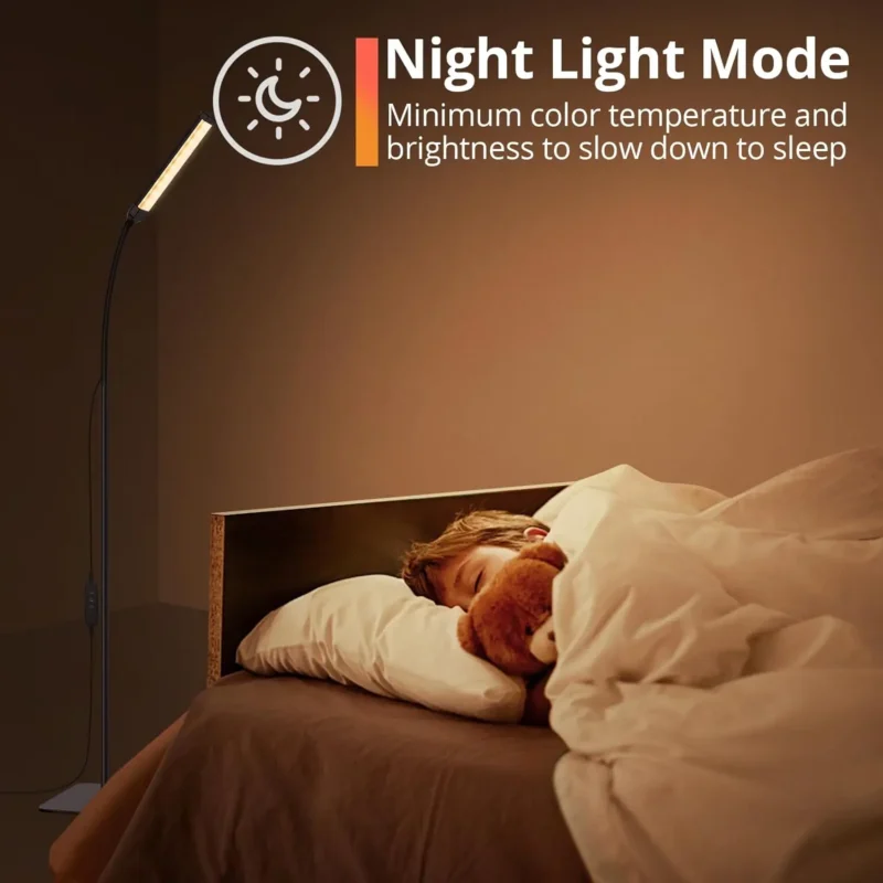 Modern Dimmable LED Gooseneck Floor Lamp with Remote Control for Living Room - Image 6