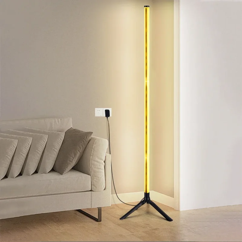 Modern RGB Corner Floor Lamp with Remote Control and USB Charging for Living Room - Image 5