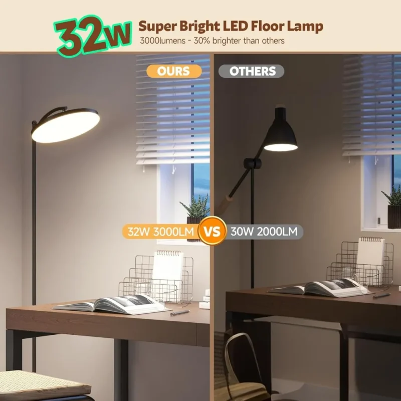 Modern Dimmable LED Arc Floor Lamp with Remote Control for Living Room - Image 3