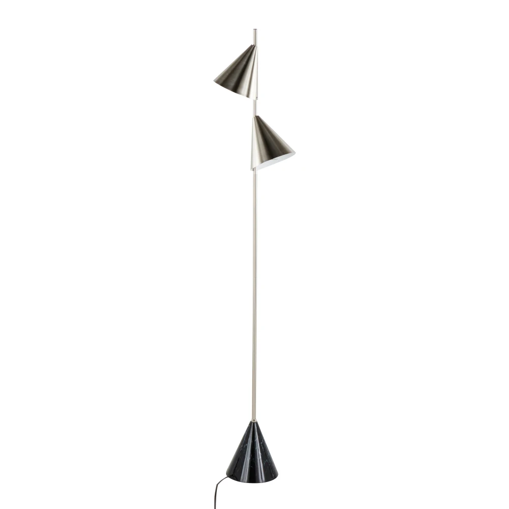 Stable arc floor lamp with heavy marble base ensuring safety and durability