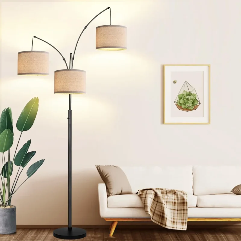 Modern 3-Light Arc Floor Lamp Dimmable 1000LM for Living Room - Image 11