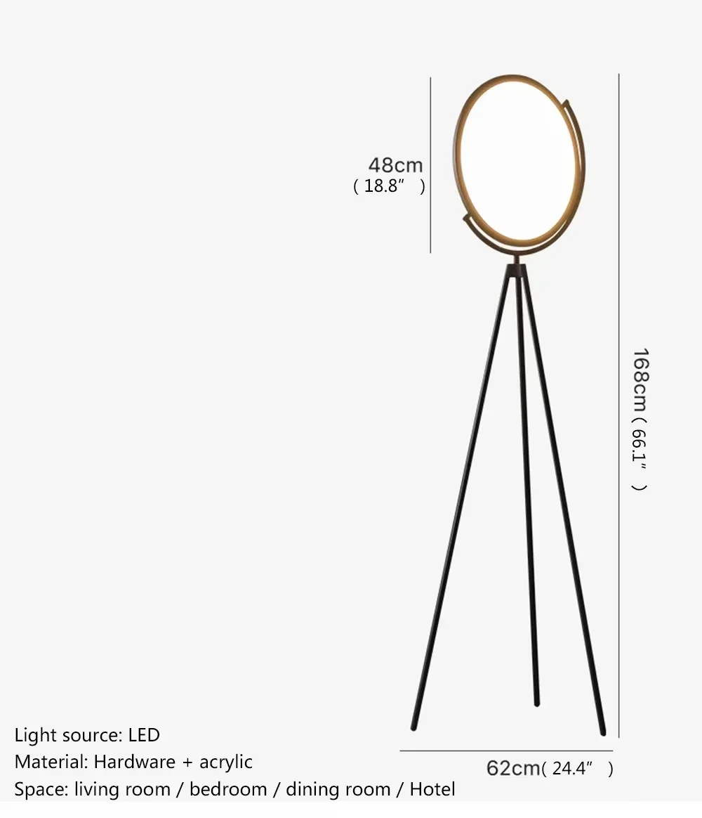 Classic Nordic arc lamp providing focused illumination over a comfortable reading chair
