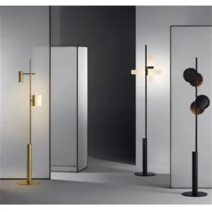 Modern Black Metal Arc Floor Lamp with Dual Lighting for Living Room
