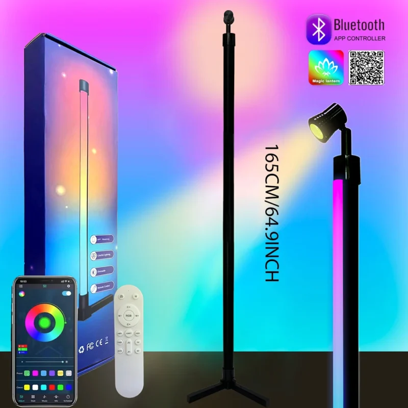 Modern RGBIC Smart LED Floor Lamp with Music Sync and Remote Control - Image 9