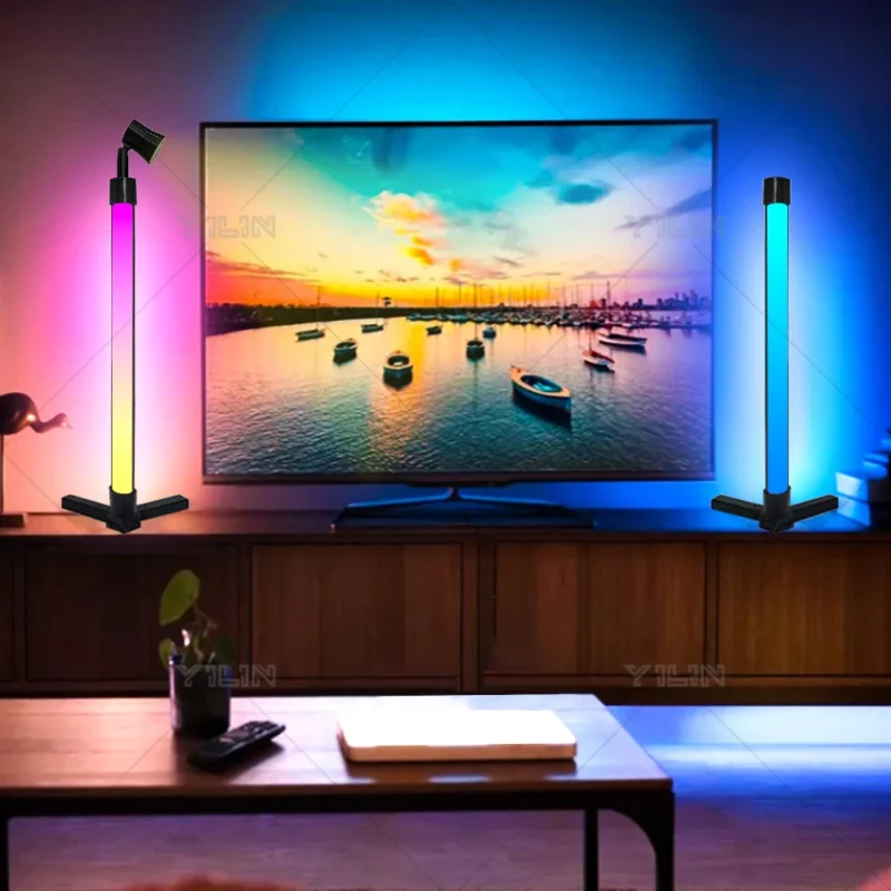 Modern RGBIC Smart LED Floor Lamp with Music Sync and Remote Control - Image 3