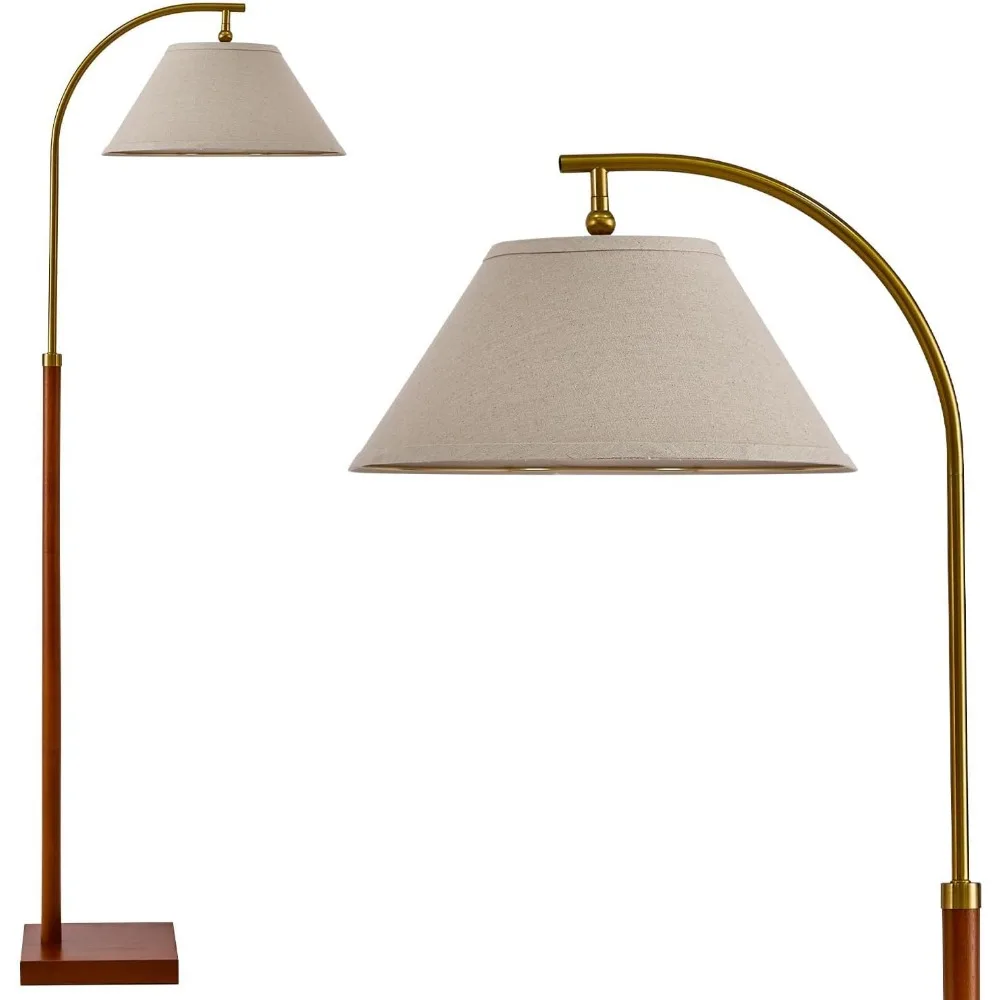 Stylish gold arc floor lamp with simple assembly and distinctive design features