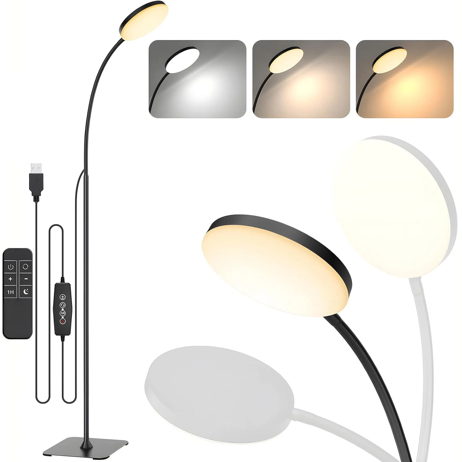Modern adjustable arc floor lamp with flexible positioning options