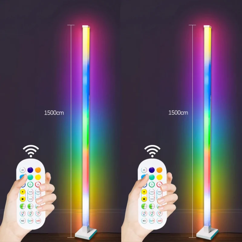 Modern RGB LED Arc Floor Lamp with Music Sync and Remote Control for Living Room - Image 8