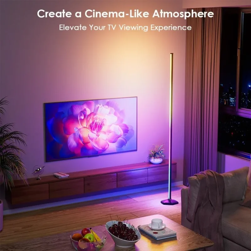 Modern RGB Color-Changing Arc Floor Lamp with Remote Control & Bluetooth App - Image 6