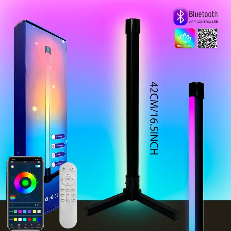 Modern RGBIC Smart LED Floor Lamp with Music Sync and Remote Control - Image 7
