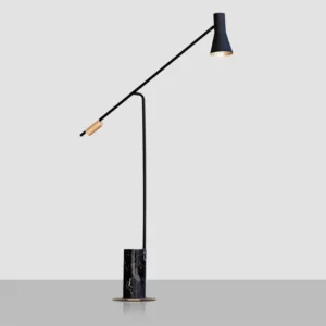 Minimalist Black Metal Arc Floor Lamp with LED Light for Living Room & Bedroom