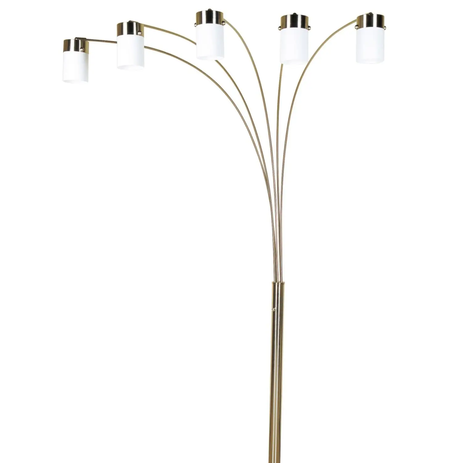 Multi-arm arc floor lamp creating dynamic lighting across larger spaces