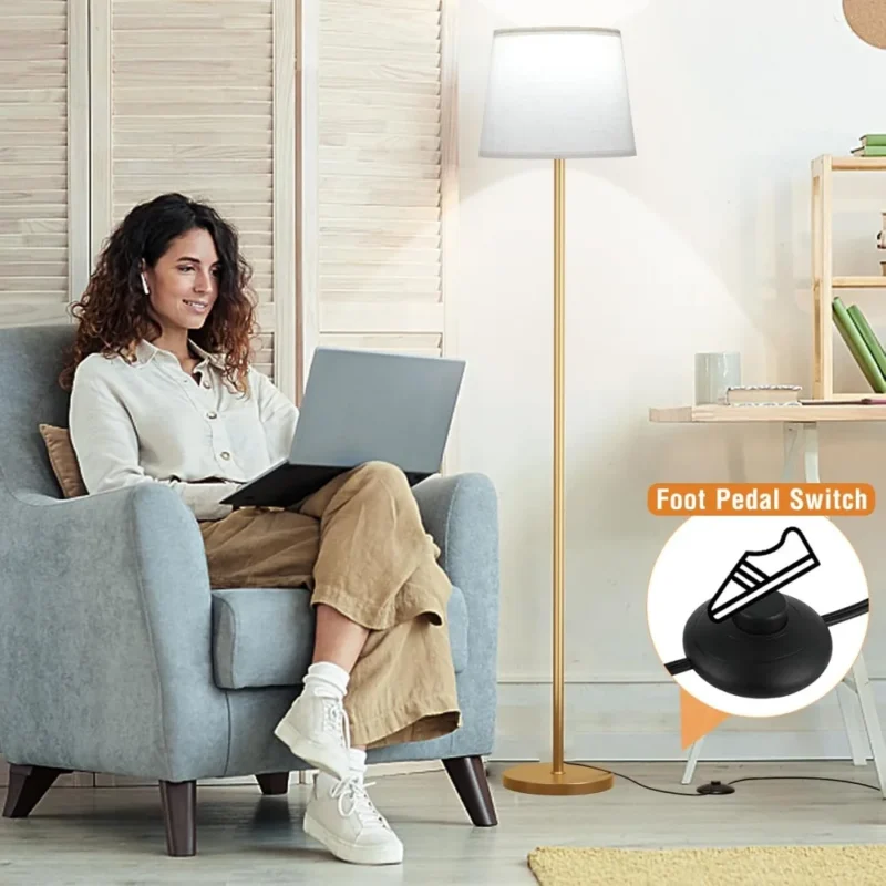 Modern Adjustable Black Arc Floor Lamp with Foot Switch for Living Room - Image 5
